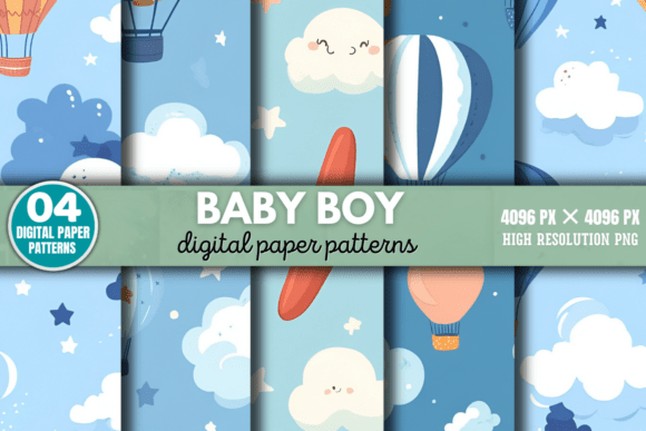 Baby Boy Digital Paper Pattern 2: A Creative Must-Have for Your Projects