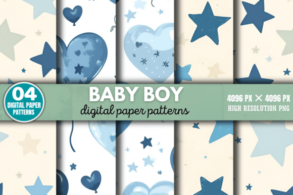 Baby Boy Digital Paper Pattern 4: A Creative Must-Have for Designers and Crafters