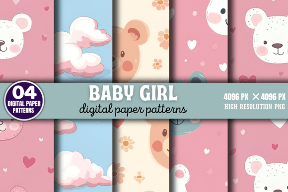 Baby Girl Digital Paper Background 5 – A Creative Essential