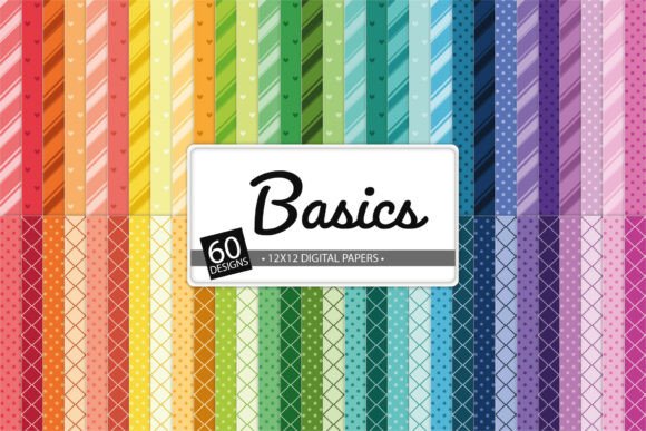 Basics Rainbow Paper Bundle, 60 Designs: A Versatile Set for Creative Projects