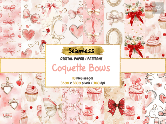 Coquette Bows Seamless Digital Paper: A Versatile Tool for Soft, Romantic Design Projects
