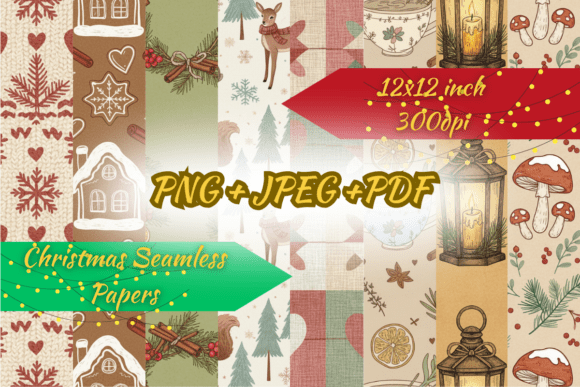Cottagecore Christmas Seamless Paper Set: A Nostalgic Design Asset for Holiday Projects