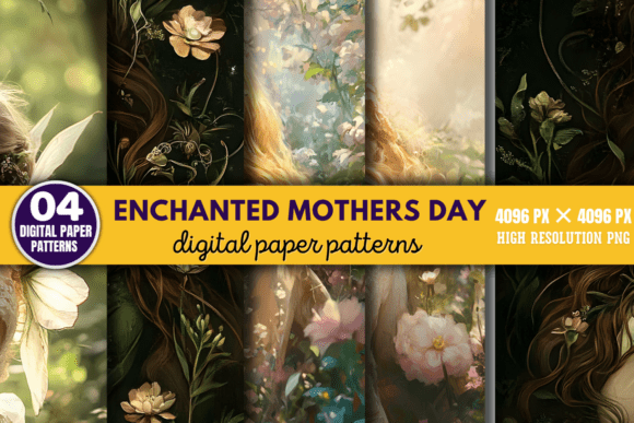 Enchanted Mothers Day Digital Paper 6: A Magical Addition to Your Creative Projects