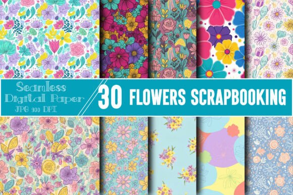 Flowers Scrapbooking Digital Paper: A Versatile Creative Tool for Crafting Enthusiasts