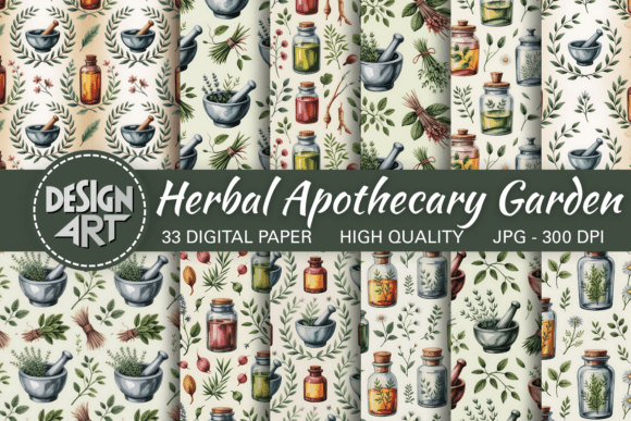 Herbal Apothecary Garden Pattern