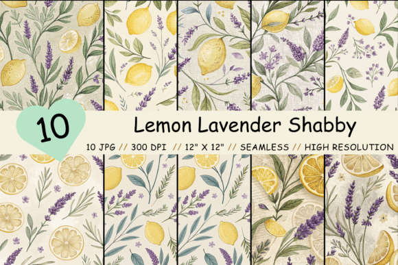 Lemon Lavender Shabby Digital Paper: A Versatile Tool for Creative Projects