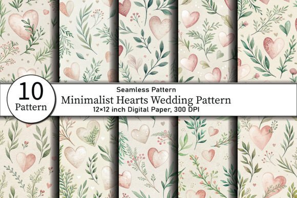 Minimalist Hearts Wedding Pattern: A Versatile Design Asset for Modern Creations