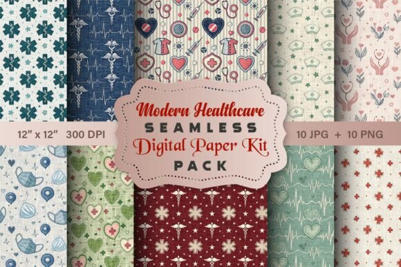 Modern Healthcare Icons Seamless Pattern: A Versatile Design Solution for Medical Branding and Creativity