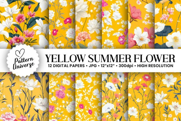 Pink Yellow Bright Summer Floral Paper: A Vibrant Design Essential