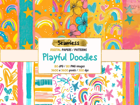 Playful Doodles Seamless Digital Papers: A Strategic Tool for Creative Professionals