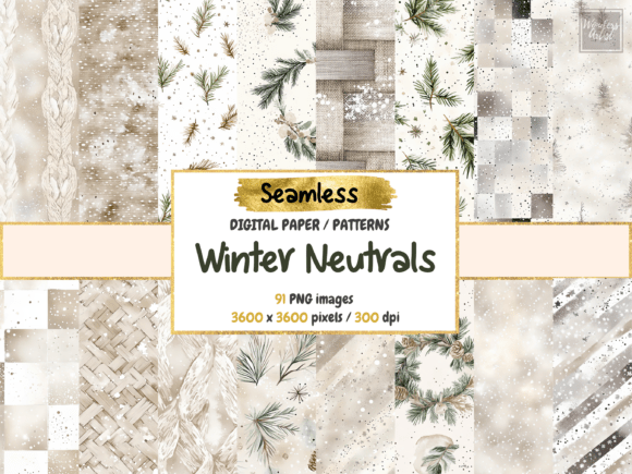 Winter Neutrals Seamless Digital Paper
