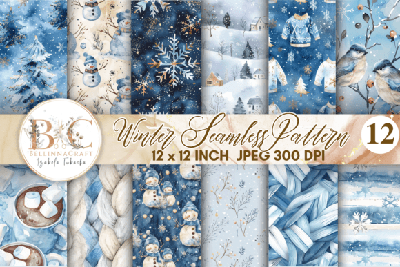 Winter Seamless Digital Paper Bundles: A Versatile Resource for Creative Projects