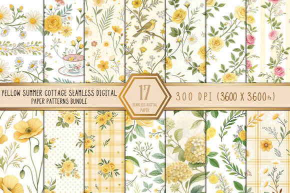 Yellow Summer Floral Cottage Seamless: A Versatile Digital Design Resource for Creative Projects